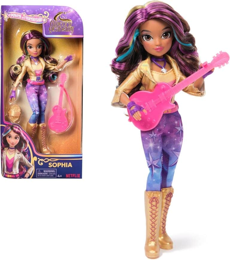 Unicorn Academy Puppe Sophia Modell 2025 mit pinker Gitarre